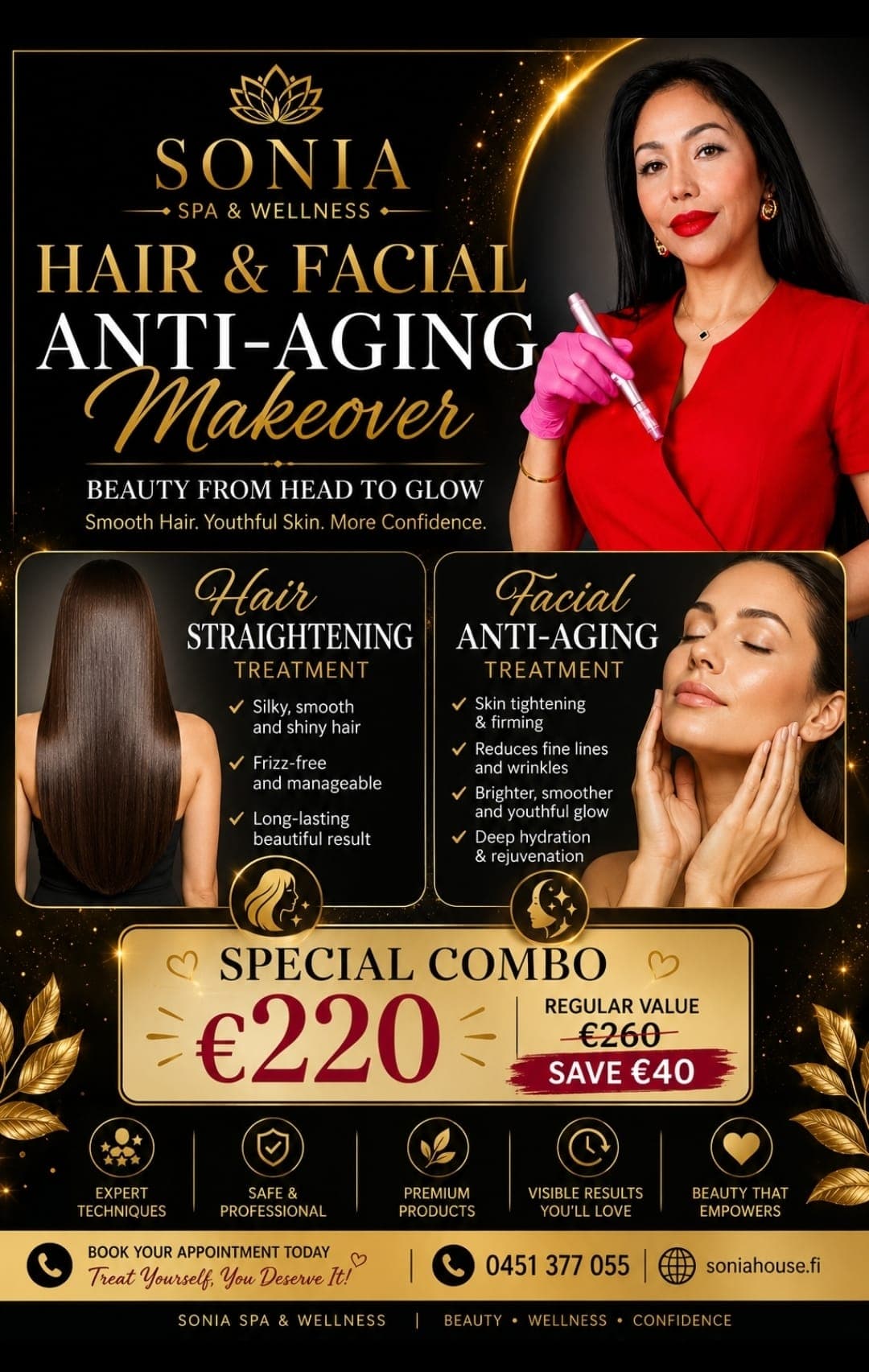 Hair & Facial Anti-Aging Makeover special combo offer